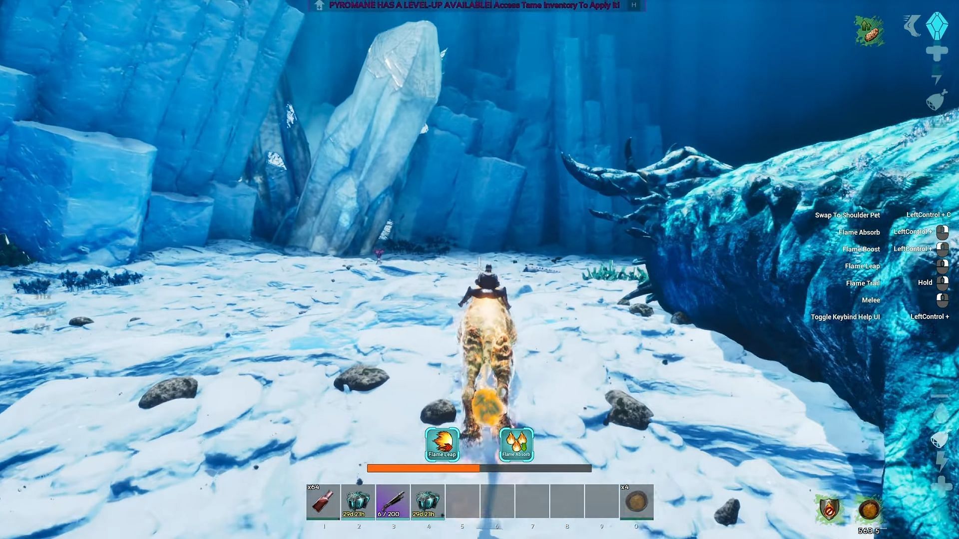 The Pyromane in ARK Ragnarok Ascended is a lifesaver (Image via Studio Wildcard || YouTube/Jonna-X)